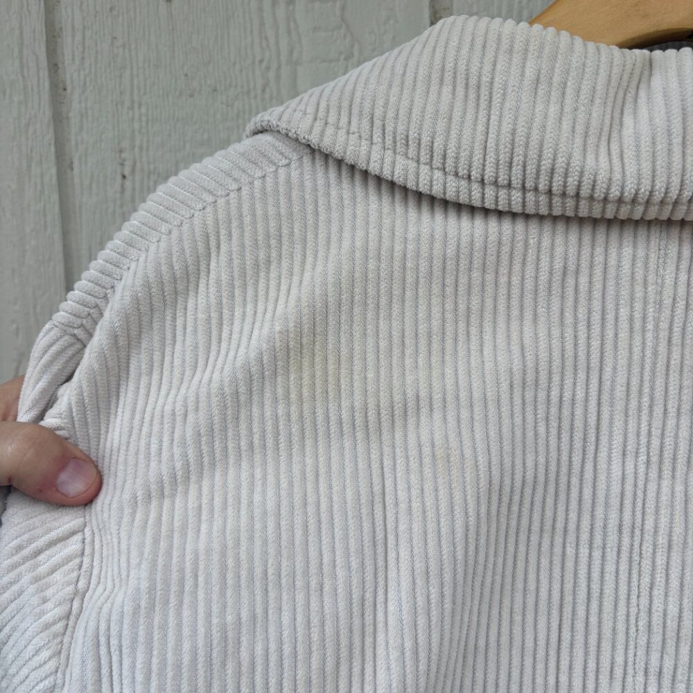 Vintage Eddie Bauer Corduroy Jacket Women's Petite Small Cream Barn Chore Lined - Picture 5 of 9
